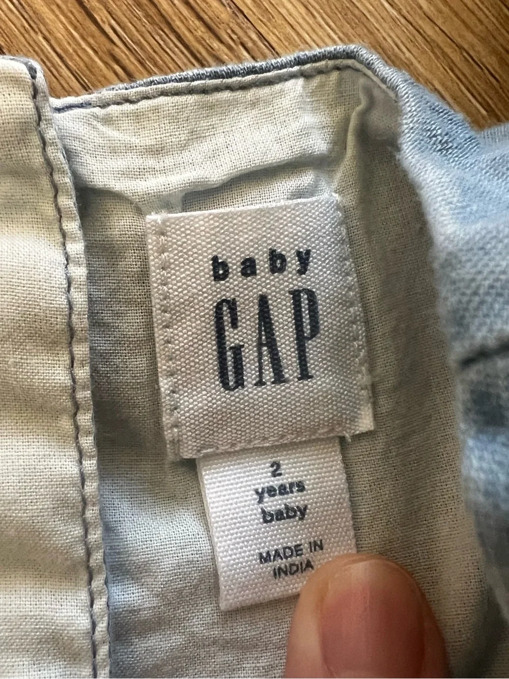 Baby GAP Flutter Sleeve Dress-  Blue Chambray Cherries